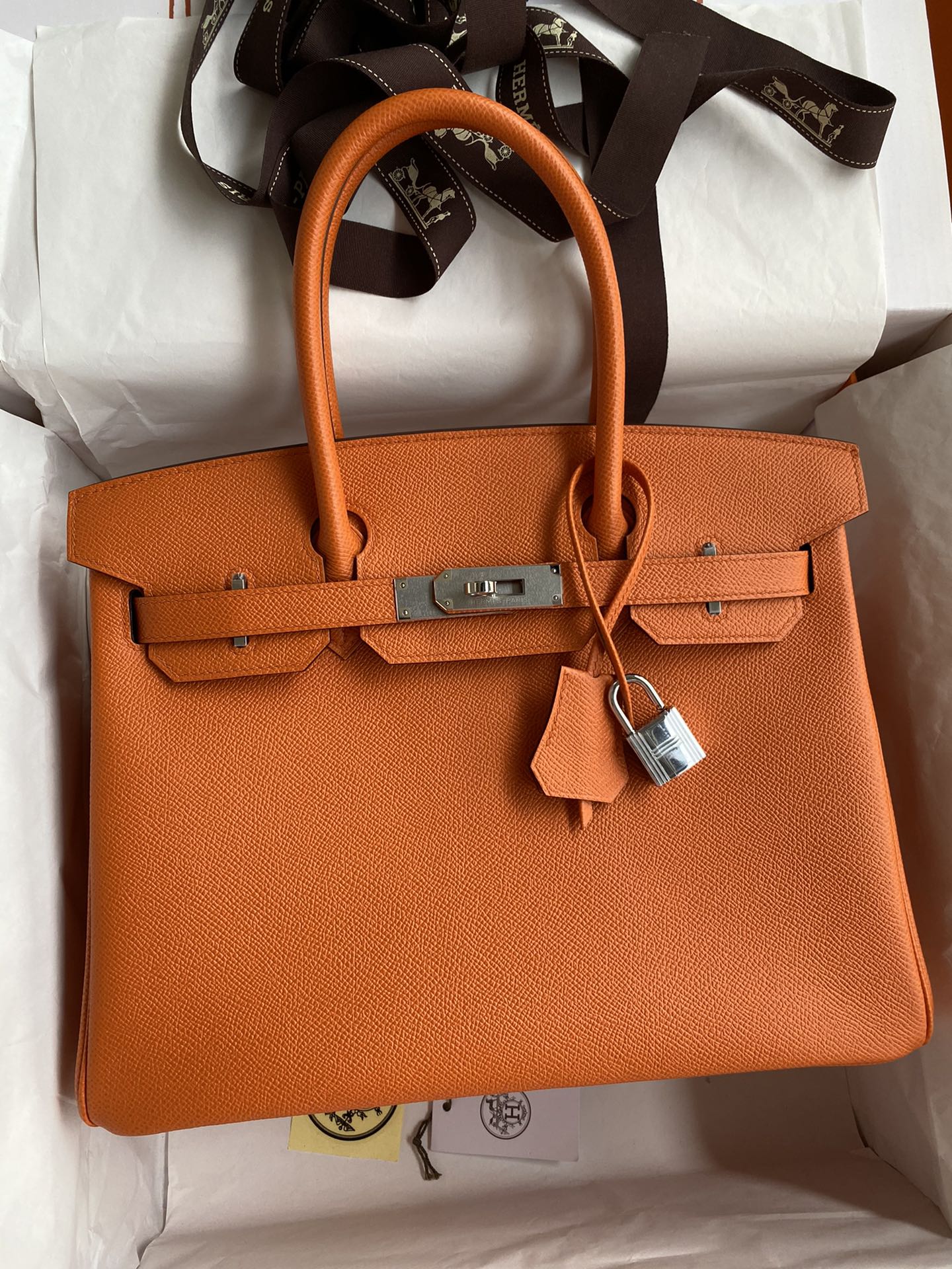 Hermes Birkin 35CM Epsom Leather Handbag Orange